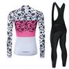 Осенние велосипедные майки, комплект одежды для велоспорта, женские черные брюки-комбинезон с длинными рукавами, костюм для велосипедной одежды