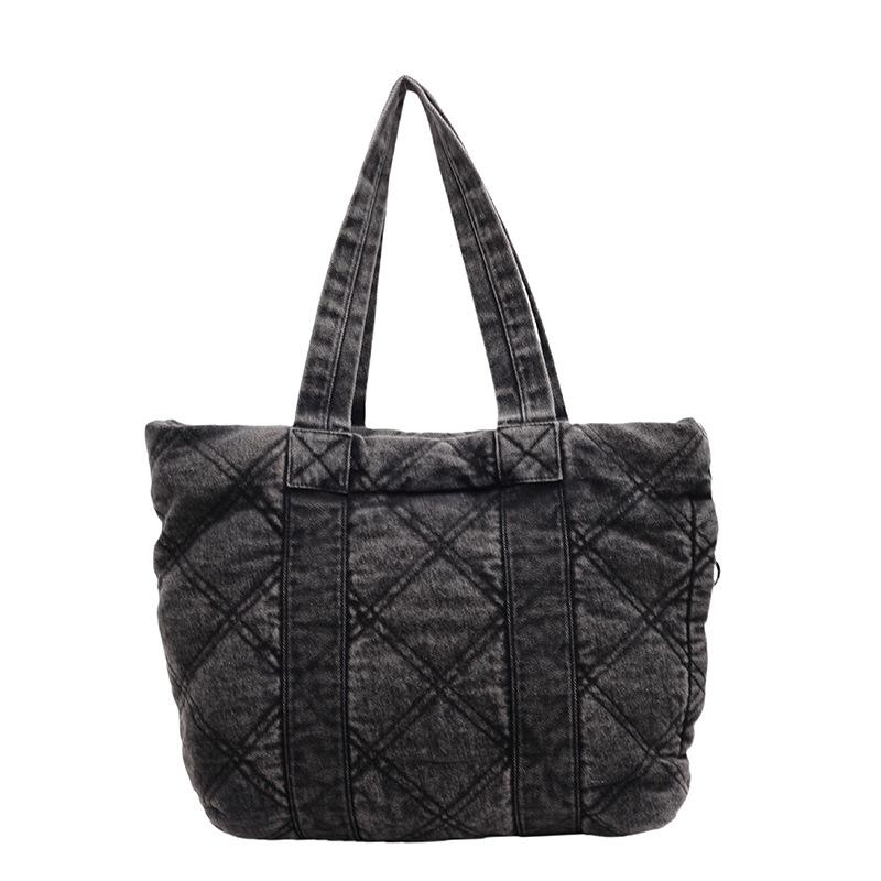 Простая хлопковая одежда, переносная сумка-тоут, женская сумка для поездок на работу осенью и зимой, вместительная повседневная универсальная сумка через плечо с бриллиантами