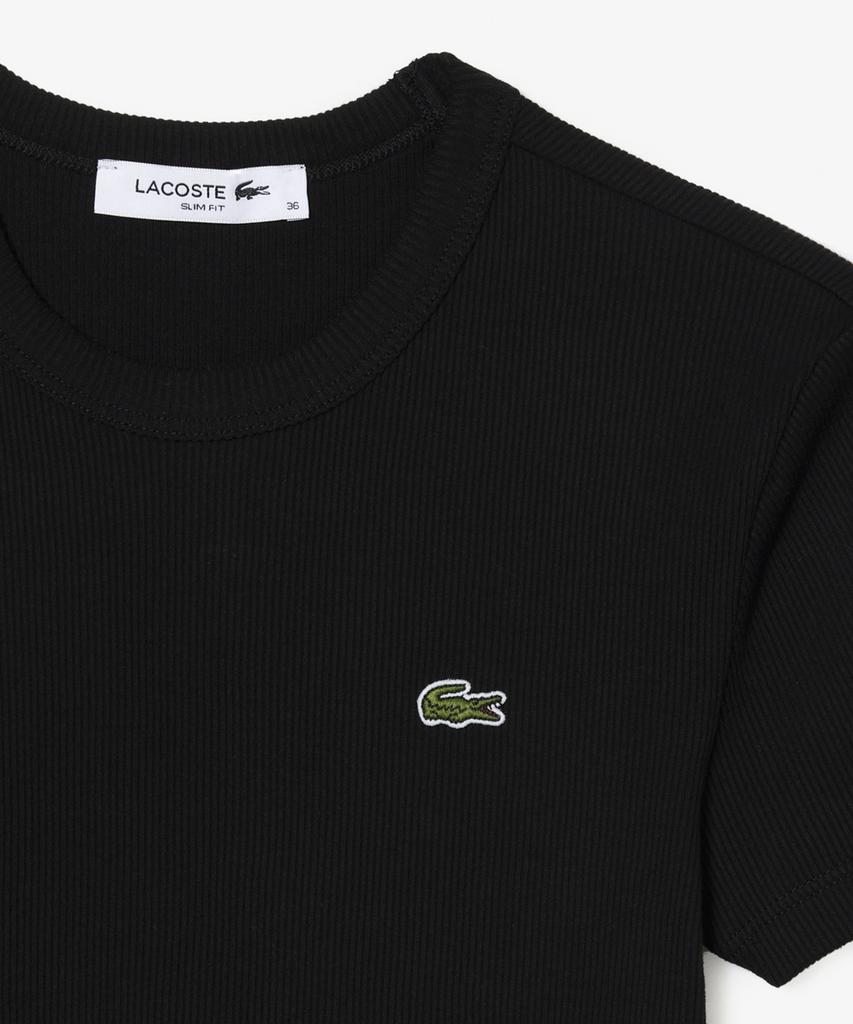 LACOSTE Женская облегающая футболка с коротким рукавом в рубчик Tf5538-56G 031