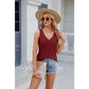 Summer Solid Color V-Neck Loose Bottom Vest Women's T-Shirt Tops