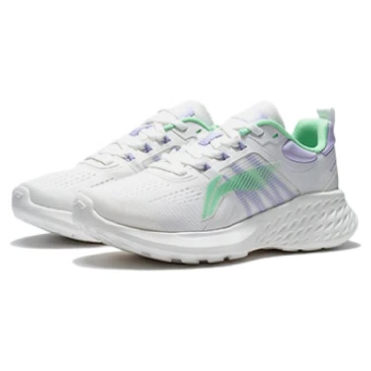 Li Ning EazGo Удобные Низкие Беговые Кроссовки Женские Бело-Фиолетовые ARES008-3