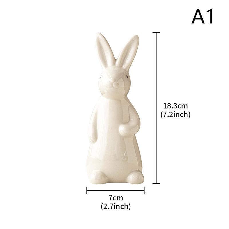 Белые керамические кролики для домашнего стола, книжной полки, пасхальные украшения, кролик, украшение для микроландшафта, для сада, заднего двора, украшения, поделки