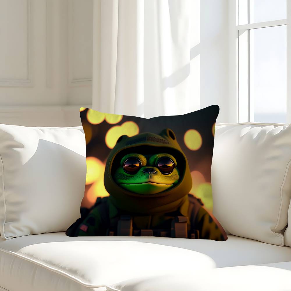 Милая наволочка на подушку P-pepe Лягушонок, декоративная наволочка, наволочка с принтом, наволочка для дивана