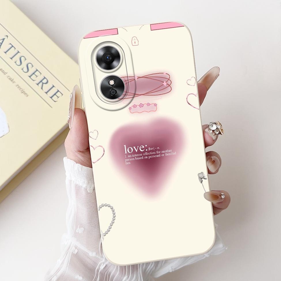Чехол для Oppo A17 CPH2477 Силиконовый Милый Кот Модный Бабочка Цветок Любовь Расписной Чехол для Телефона Для A17 Oppo A 17 Задняя Крышка Бампер