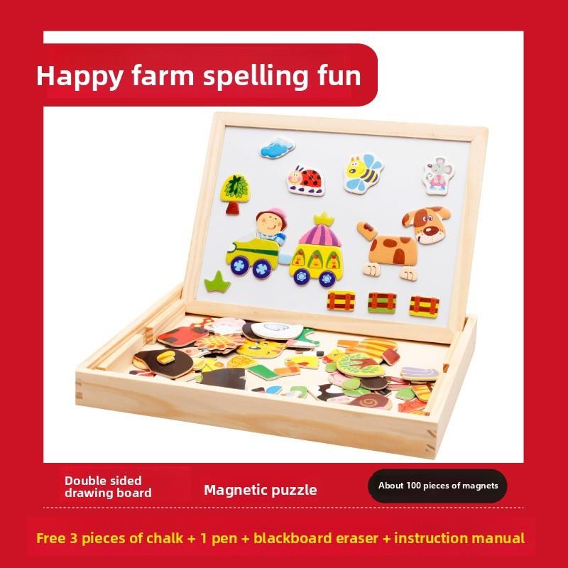 Wooden Jigsaw Puzzle For Toddlers With Magnetic Features For Early Learning And Skill Development