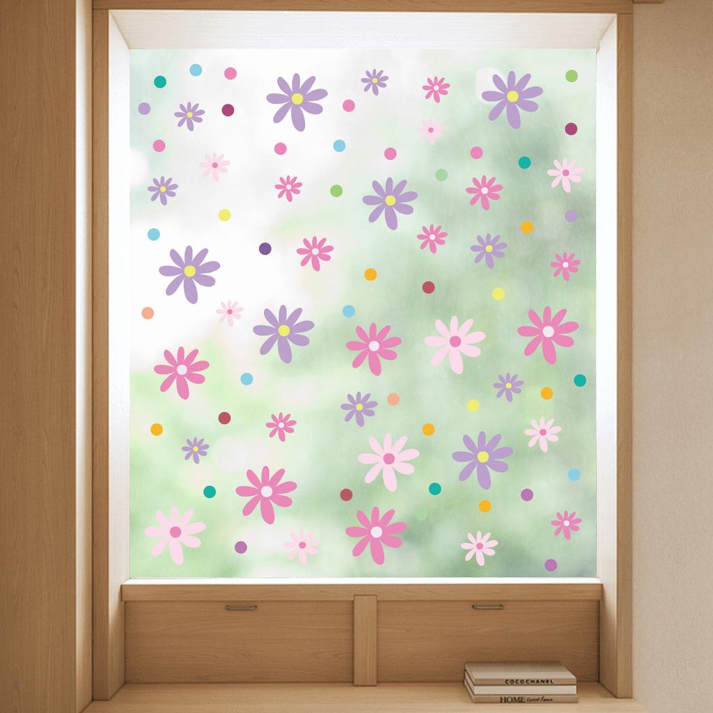 Растения и цветы наклейки для украшения стеклянных окон пвх статические наклейки теплое украшение красочные цветы