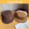 Fashion Women Solid Color Suede Flat Top Hat For Autumn And Wearing Winter