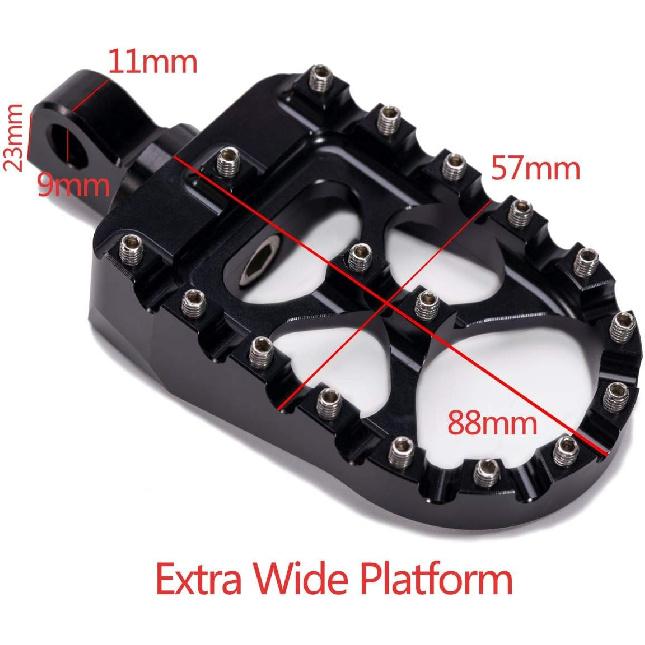 CNC Wide Foot Pegs 360° Roating MX Chopper Bobber Style For Harley Dyna Sportster Fatboy Iron 883,Black