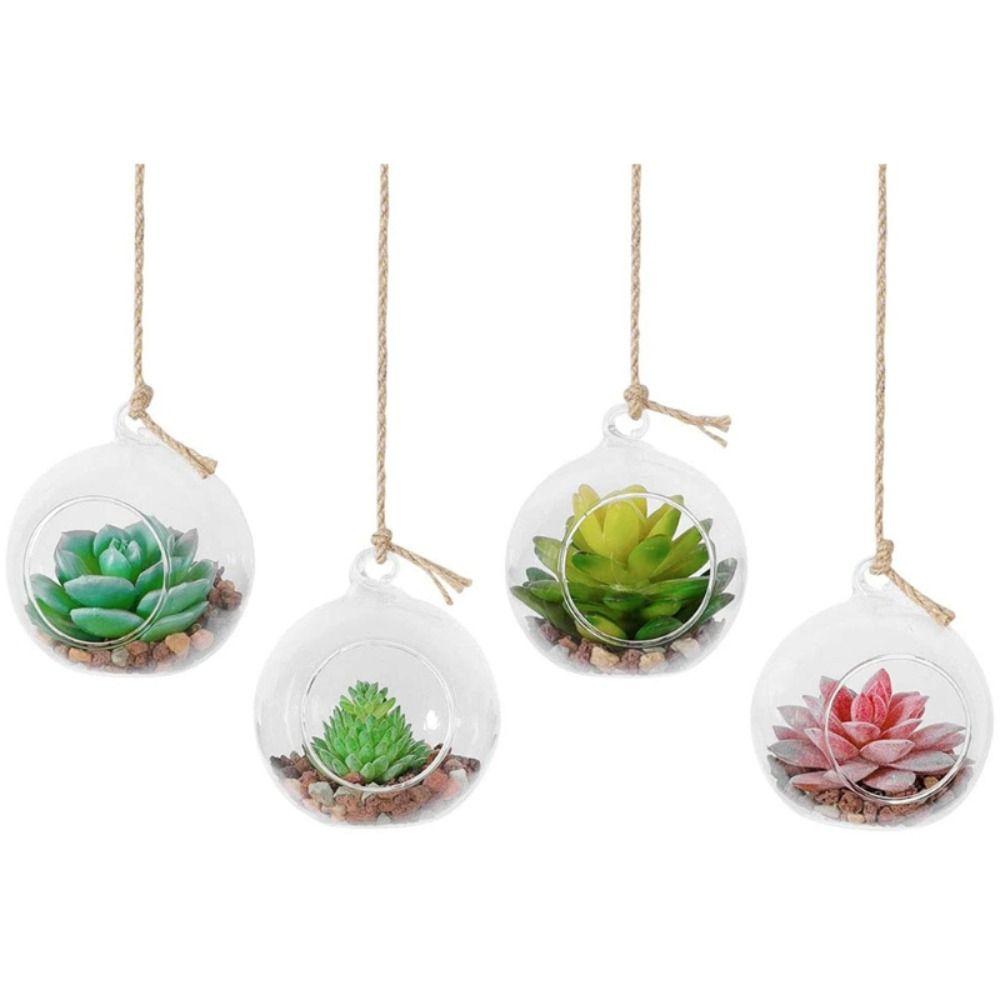 Прозрачный подвесной подсвечник-шар, стеклянный контейнер-шар для растений, подвесные стеклянные вазы, декор для дома