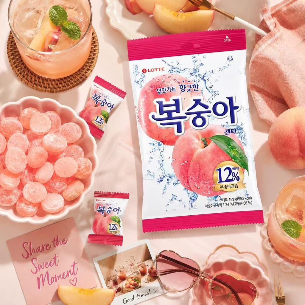 Леденцы Lotte со вкусом персика 153 г | Аутентичный вкус персика, Освежающая не приторная сладость, Индивидуальная упаковка