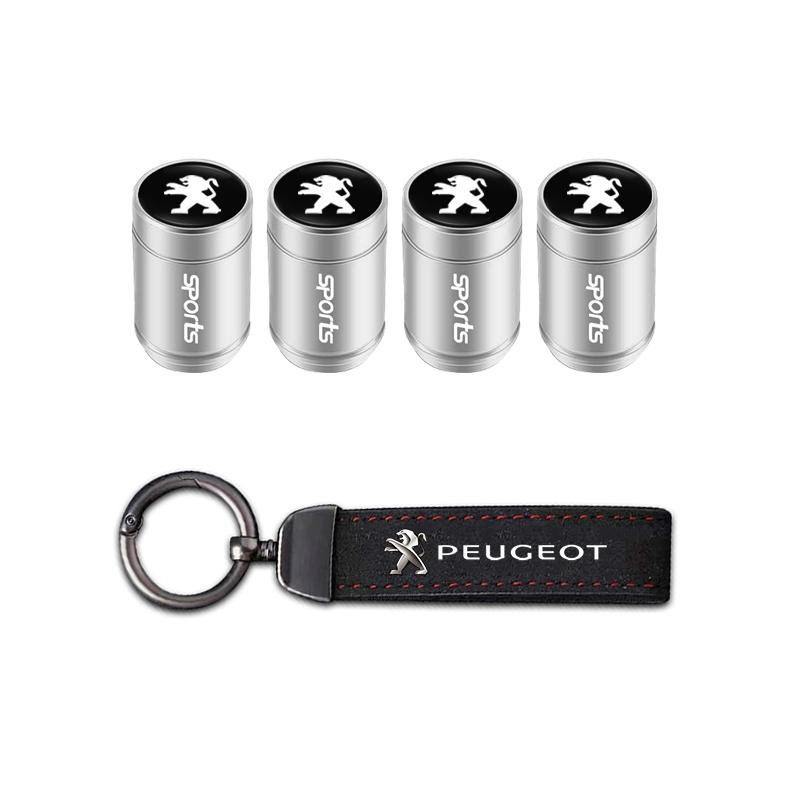 Car Tire Valve Caps Cover/Car Keychain Badge Key Ring For Peugeot 2008 208 308 508 4008 408 3008 307 207 107 607 106 406 407