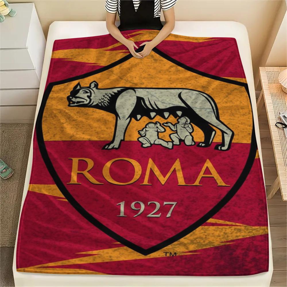 1pc A.S Roma Print Flannel Blanket, High quality Comfortable for All Seasons, Home Decor, Warmth and Comfort, Perfect for Christmas Gifts01