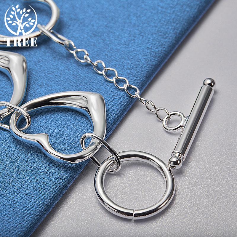 Ювелирные изделия из стерлингового серебра 925 пробы с шестью сердцами-цепочками