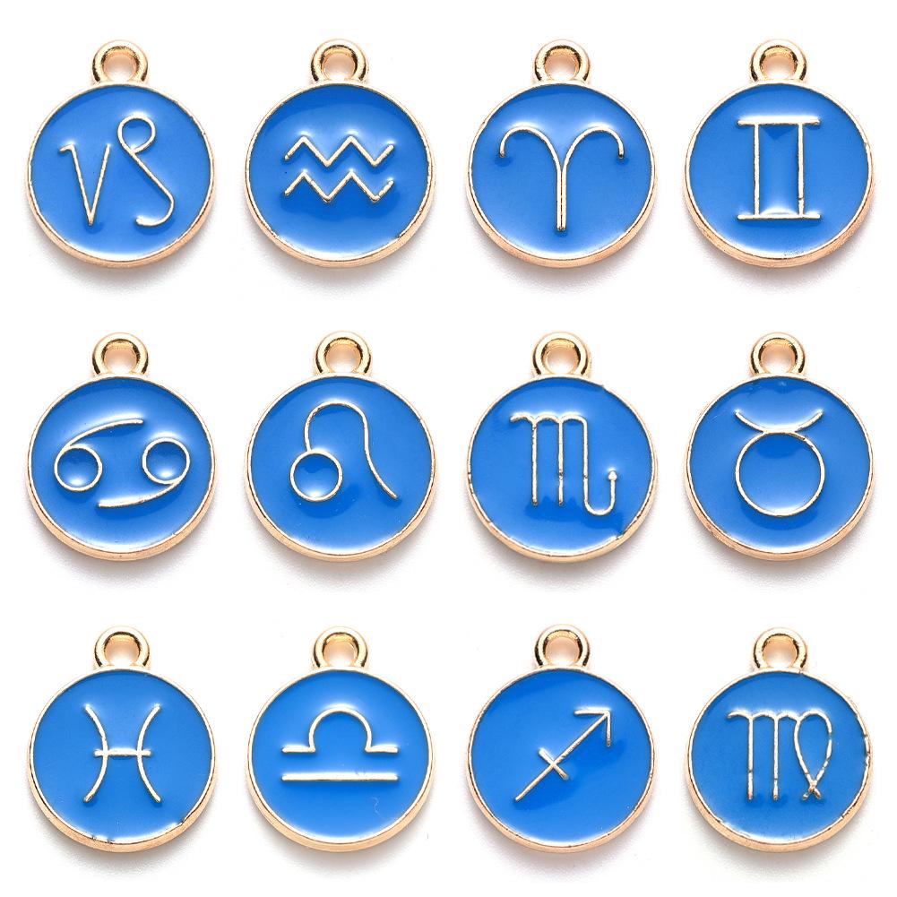 Браслет-шарм и подвески для ожерелья «12 созвездий» из сплава с эмалью
