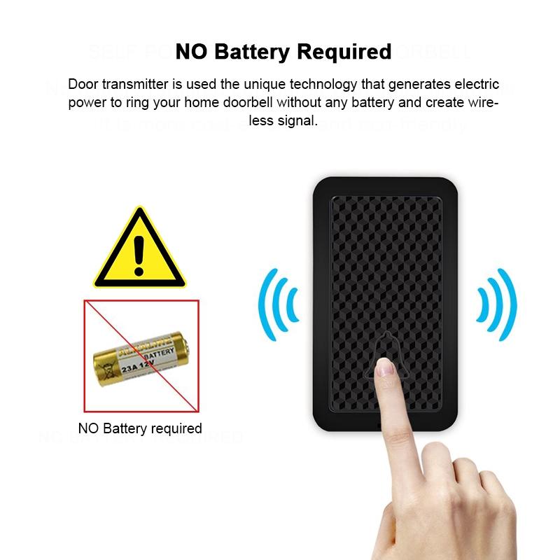 28 Chimes 3 Volumes Wireless Doorbell LED Flash Waterproof Door Bell For Sale
