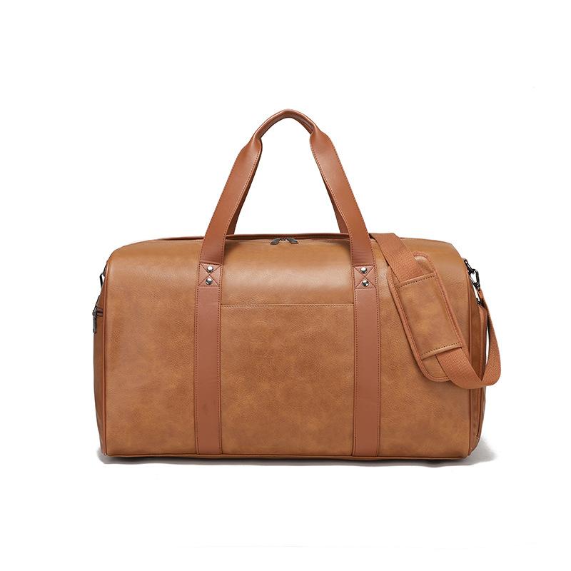 Износостойкая ПУ дорожная сумка делового стиля однотонная уличная сумка для хранения багажа на одно плечо