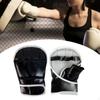 2 Pieces Half Finger Boxing Gloves Mitts Protective Gear Punching Sparring for