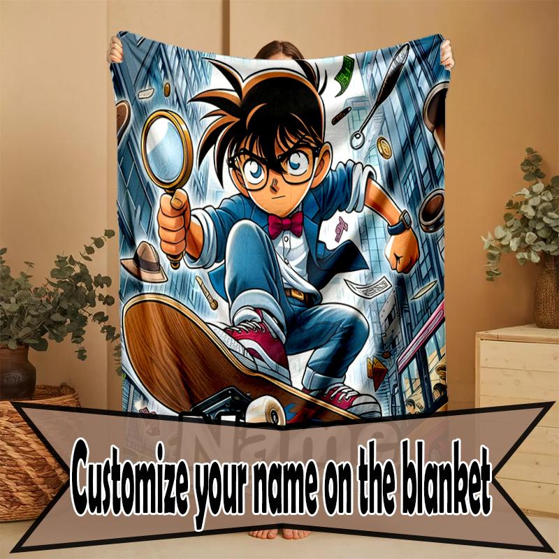 Custom Name Personalized Anime Print Blanket, Home Decor, Bedroom, Sofa, Camping, Couch, Gifts for Birthday Christmas