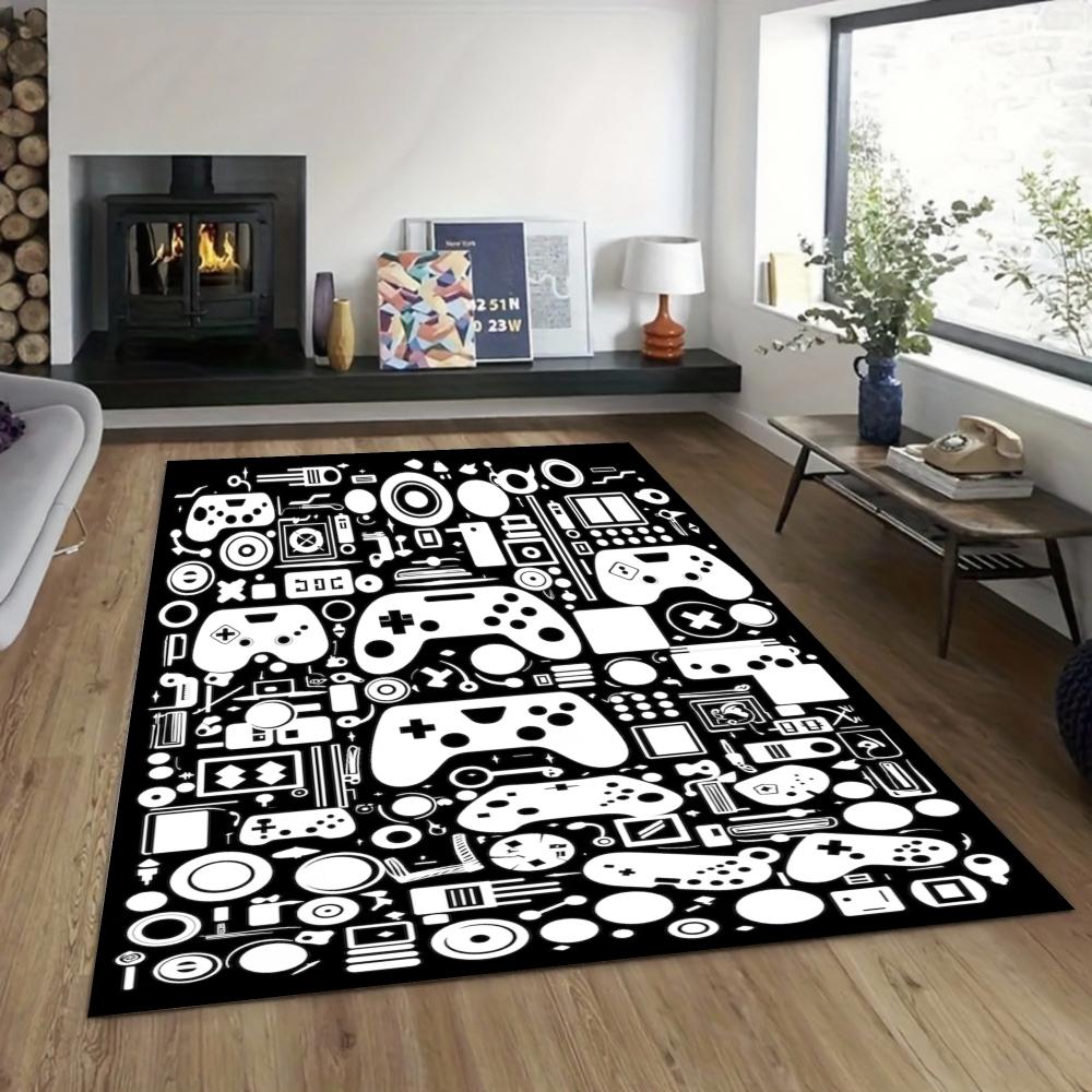 Retro Game Controller Carpet Mat Rug Home Decor Handheld Console Pattern Floor Carpet Gaming Theme European Style Vintage Design