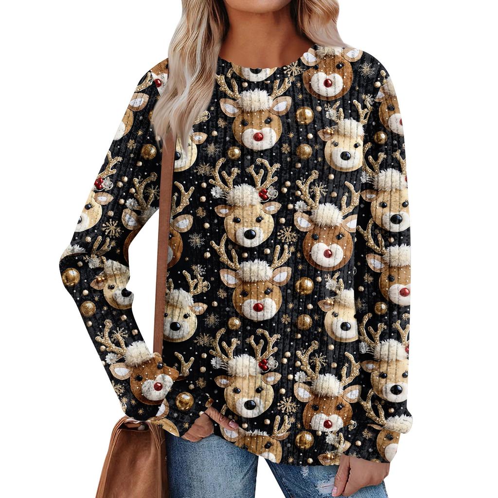 Женский принт Легкий Топ с круглым вырезом из матового хлопка