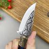 Кухонный нож с толстым резным узором, нож ручной работы, нож для барбекю на открытом воздухе, нож для фруктов из нержавеющей стали