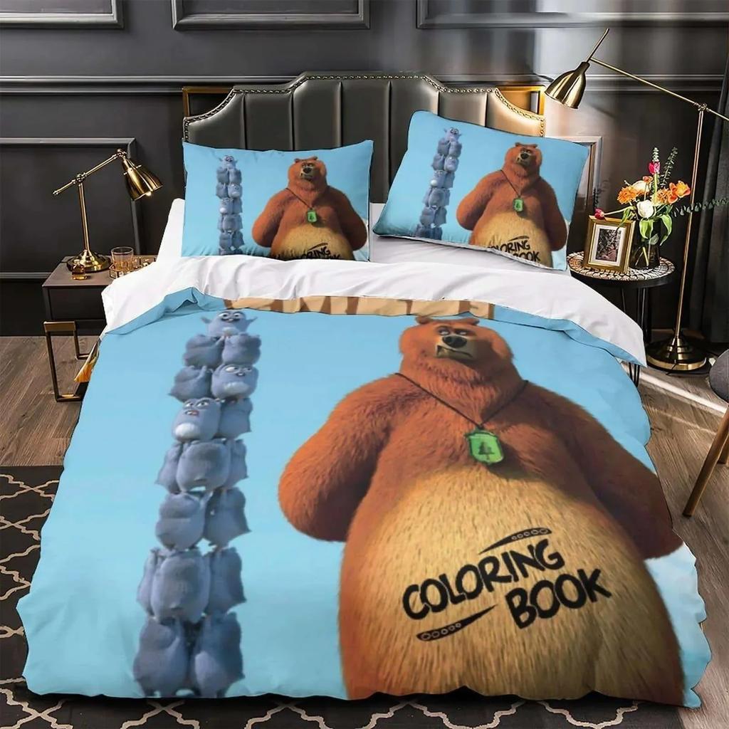 3D Anime Grizzy and the Lemmings Printed Bed Set Duvet Cover Pillowcase Bedding Set Linen Sheet Quilt Cover Full Queen King Size