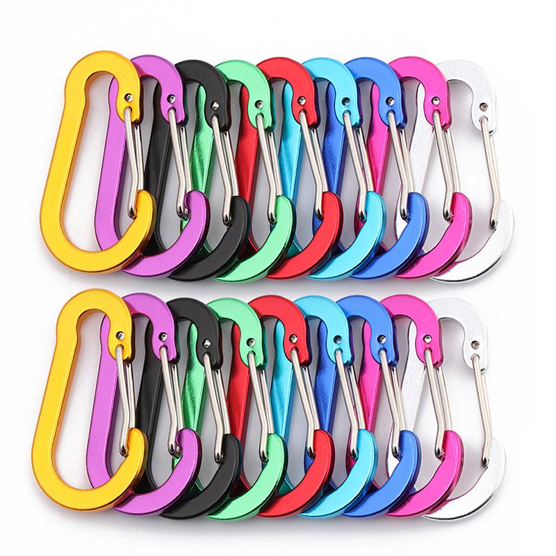 5 PCS Carabiner Clips Mini Aluminum Alloy Keychain Carabiner Clip D Rings for Outdoor Camping Hiking Fishing Backpacking