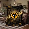 Wolverhampton Wanderers Football Print Flannel Blanket Soft Warm Sofa Bed Throw Blanket For Home Office Bedroom