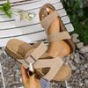 Fashion Women Slippers Lightweight Sandals with Arch Support Women Shoes Slides Women Fashion Leather Unisex Cork Footed Flat Slippers