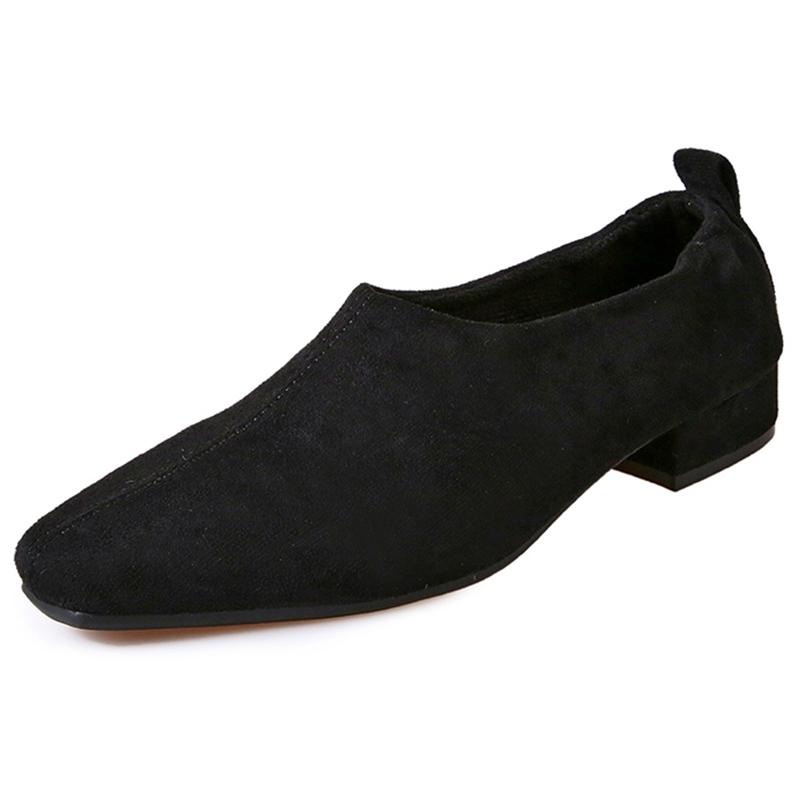 Туфли женские на толстой подошве из замши на среднем каблуке, модная элегантная обувь, новый бренд 2025 года, дизайнерские туфли-лодочки, зимняя классика, Mujer Zapatos