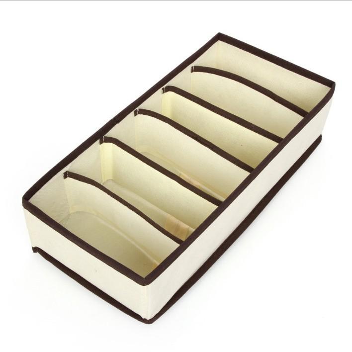 Foldable Underwear & Socks Storage Box with Dividers - Wardrobe Organizer for Bras and Panties.