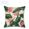 Luxurious 18'' Green Tropical Plant Pillow Case Cotton Sofa Cushion Cover Decorative