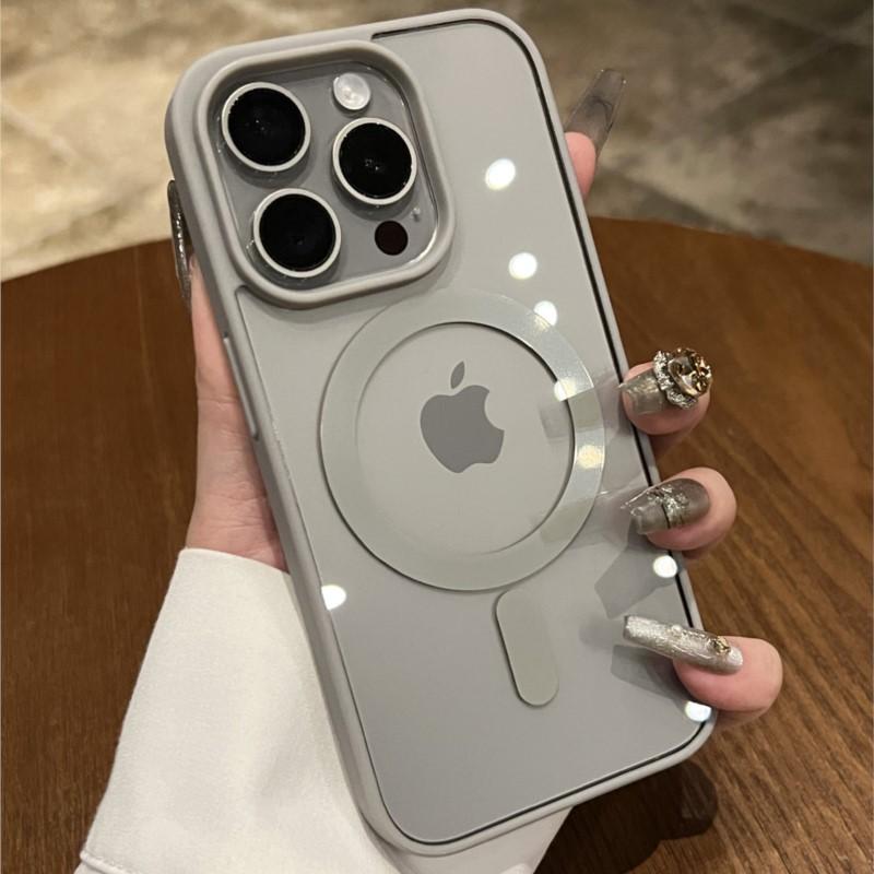 Роскошный чехол MagSafe с магнитной беспроводной зарядкой для iPhone 16, 15, 14 Plus, 13, 12 Max, мягкий прозрачный бампер.