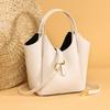 Genuine Leather Women Bucket Tote Bag Versatile Handbag Cowhide Shoulder Bag Large Capacity Commuter Crossbody bag for women