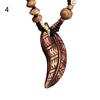 Boho Women Elephant Dolphin Fish Animal Leaf Pendant Beaded Wooden Long Necklace