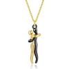 Gold-Plated Silver Hug Pendant Necklace for Couples - European & American Style