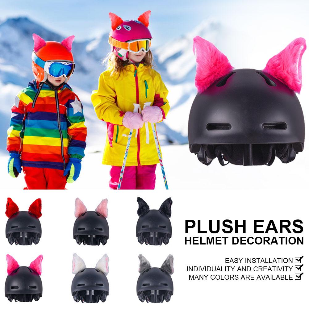 2 шт., плюшевые уши, автомобильный мотоциклетный шлем для мотокросса, анфас, внедорожный шлем, украшение, автомобильный аксессуар, головной убор, присоска, авто