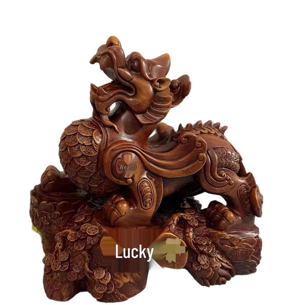 Pixiu Wealth-Attracting Ornaments: Pikachu Pair for Office or Shop Décor