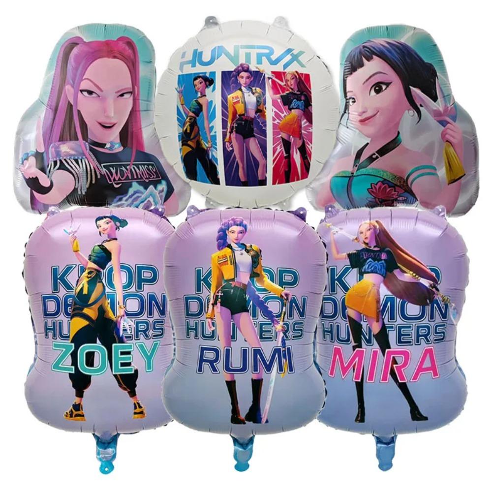 DeMons Hunting Balloon Kit Rumi Figure Balloon Kpop Girl Birthday Decoration Aluminum Film Balloon Baby Shower Party Supplies