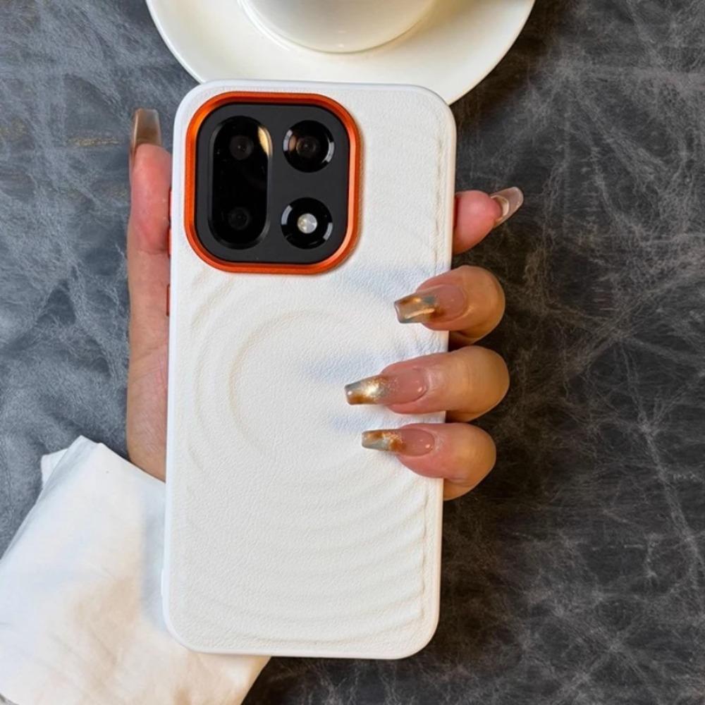 Business Minimalist Ripple Magnetic Lychee Leather Case for Oneplus 15 13T 13S 13R Ace 6 5 Pro Wireless Charging Anti-drop Cover