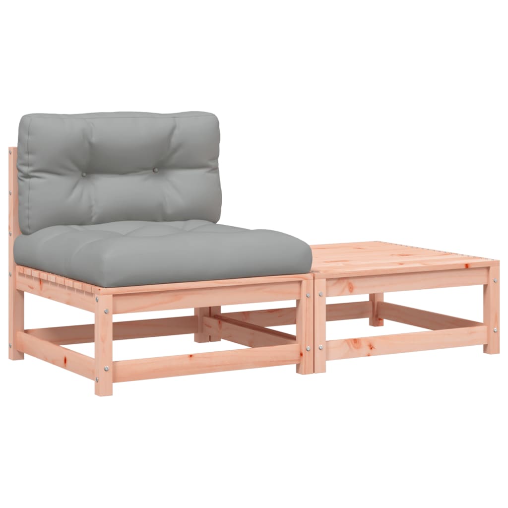 Vidaxl Ogrodowa Sofa Bez Podłokietników, Z Poduszkami I Podnóżkiem