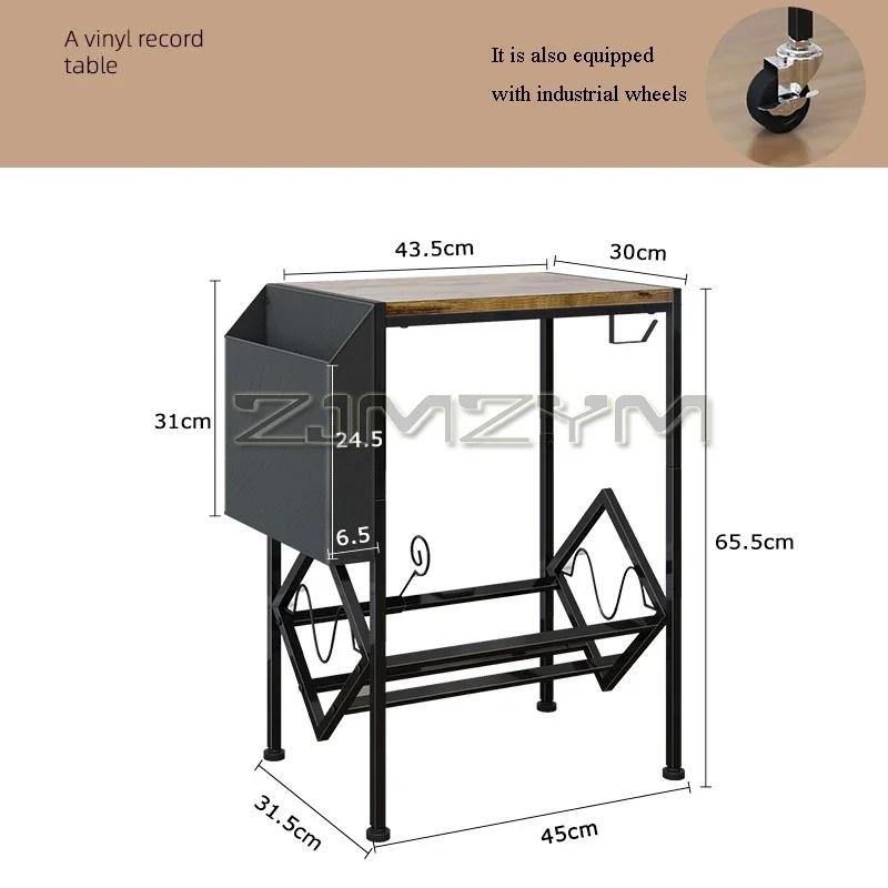 Retro Removable CD Storage Rack Multi-functional Carbon Steel Record Player Stand Large Capacity V-shape Album Holder Bookshelf