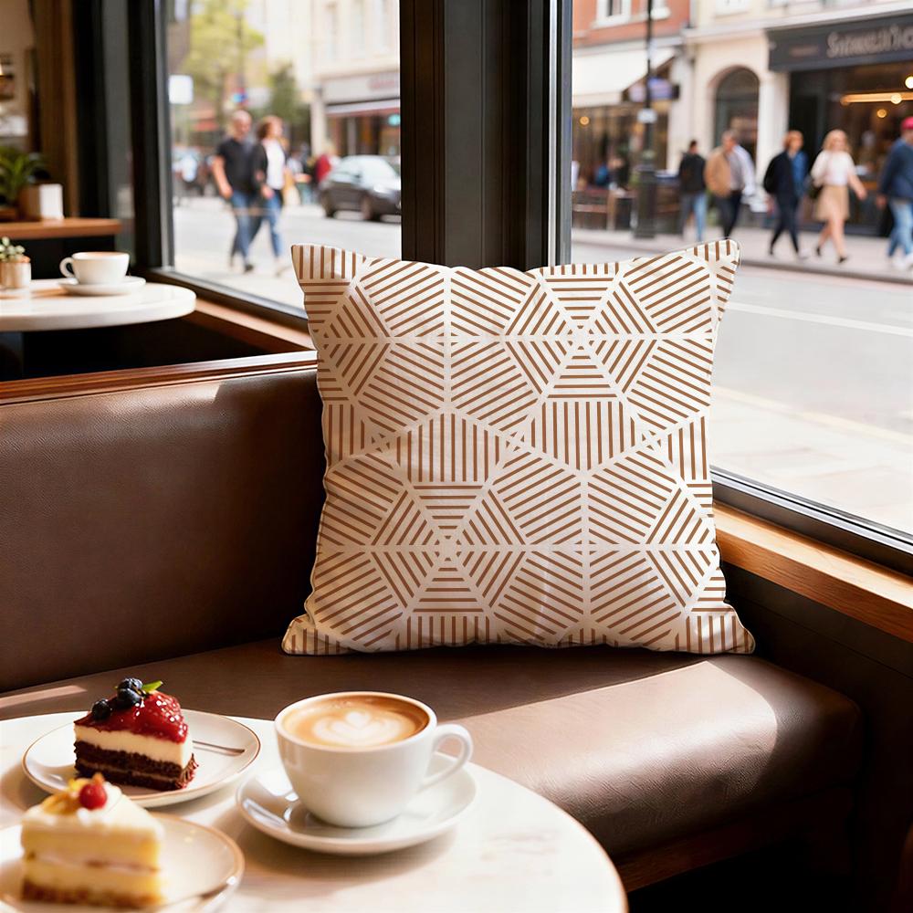 Geometric patterns Cushion Cover Set of Decorative Short Plush Pillow Covers for Sofa Soft Cushion Case x cm