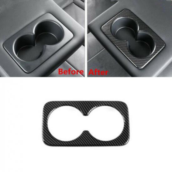 Carbon Fiber Rear Water Cup Holder Cover Trim For Nissan Rogue X-Trail 2021 2022
