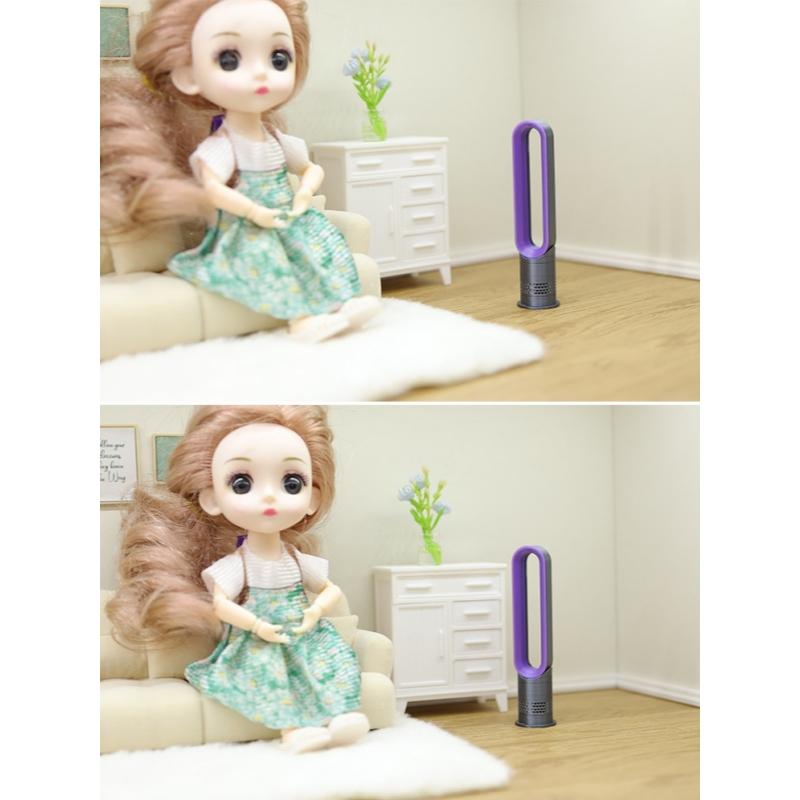 1Pcs 1/12 Dollhouse Simulation Mini Bladeless Electric Fan Model Dolls House Living Scene Furniture Decoration Accessories