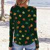 Women's Fashion Casual Long Sleeve Christmas Printed Round Neck Top