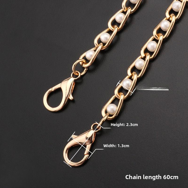 Декоративная сумка-цепочка с жемчугом и металлической цепочкой для аксессуаров своими руками