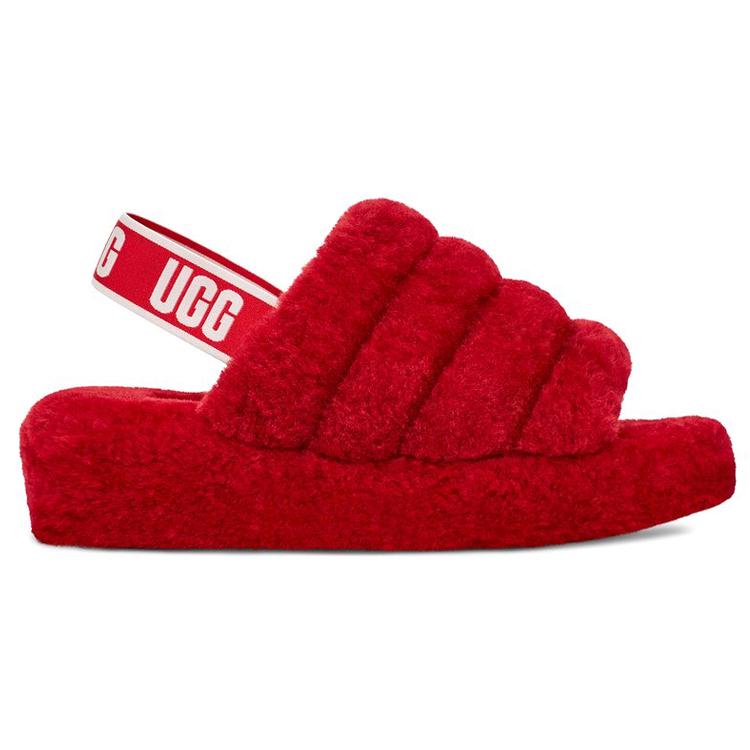 UGG Шлепанцы Fluff Yeah Slide Ribbon Красные Женские 1095119-RBRD