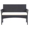 4 Piece Garden Lounge Set with Cushions Poly Rattan Black