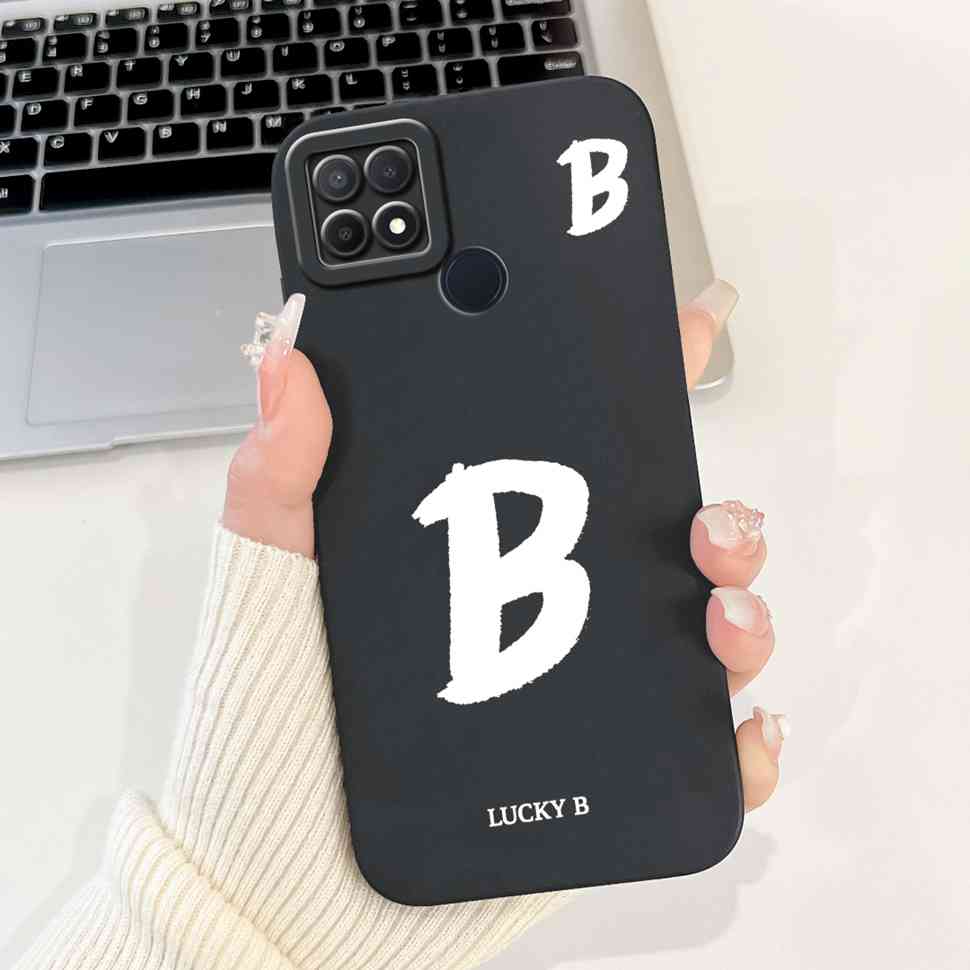 Чехол для Oppo A15 CPH2185 Новый Черный Буквы A-Z Мягкий Силиконовый Ударопрочный Чехол для Oppo A 15S A15s 6.52" CPH2179 Корпус Телефона